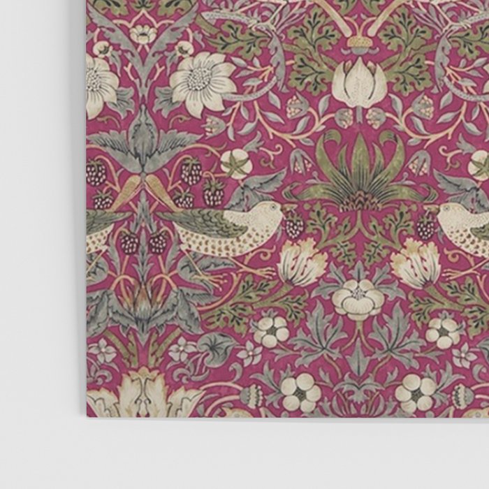 William Morris Strawberry Thief Plum Wine Poster Gallery Image 3