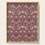 William Morris Strawberry Thief Plum Wine Serving Tray Gallery Image 1