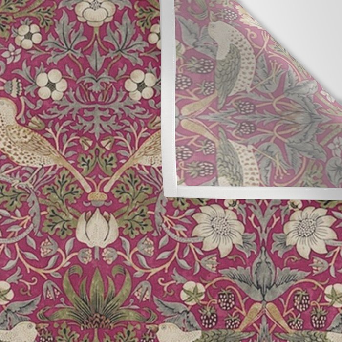 William Morris Strawberry Thief Plum Wine Wall Tapestry Gallery Image 3