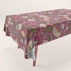 William Morris Strawberry Thief Plum Wine Tablecloth Gallery Image 1
