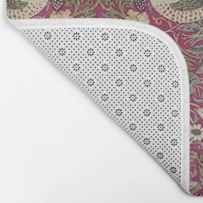 William Morris Strawberry Thief Plum Wine Bath Mat Gallery Image 2