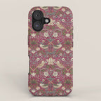 William Morris Strawberry Thief Plum Wine iPhone Case Gallery Image 1