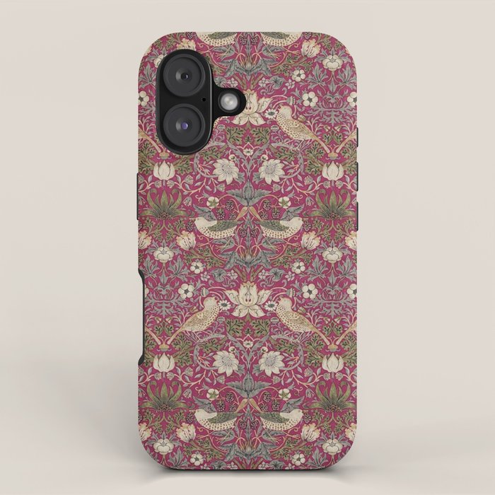 William Morris Strawberry Thief Plum Wine iPhone Case Gallery Image 1