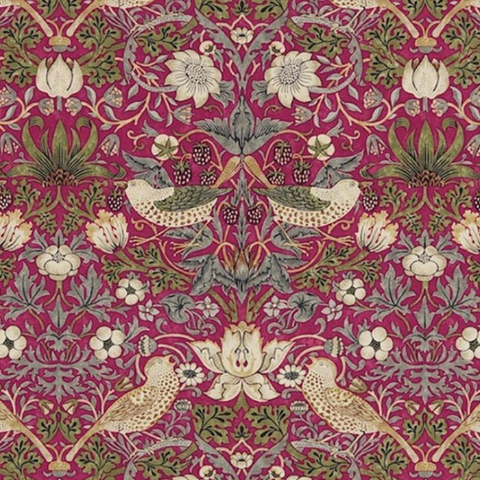 William Morris Strawberry Thief Plum Wine Coffee Mug Gallery Image 2
