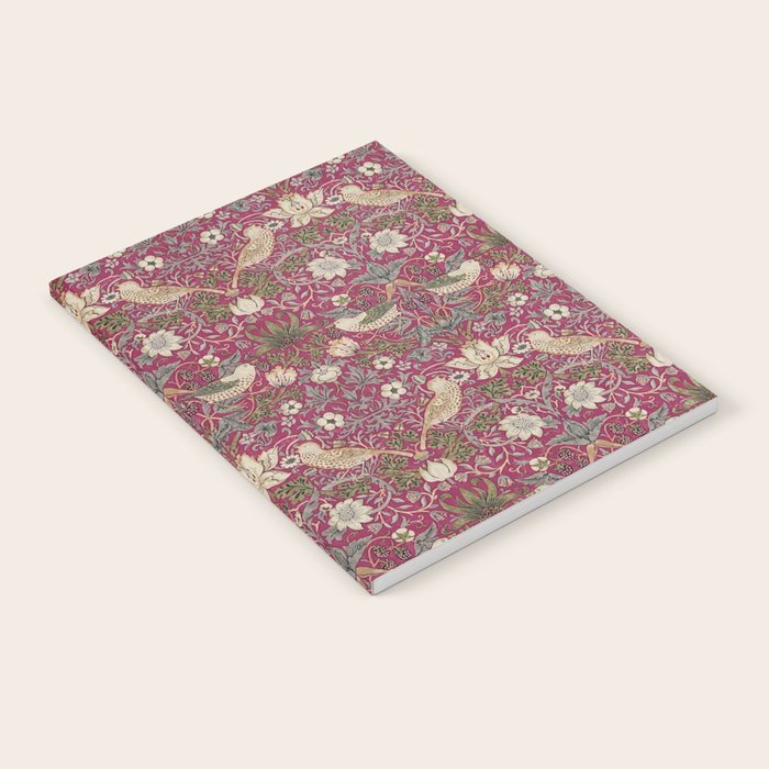 William Morris Strawberry Thief Plum Wine Notebook Gallery Image 1