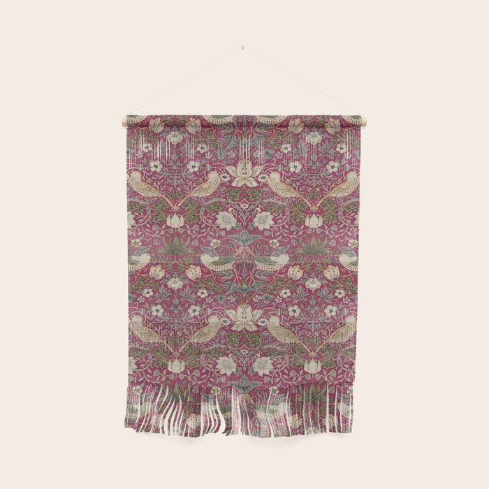 William Morris Strawberry Thief Plum Wine Wall Hanging Gallery Image 1