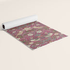 William Morris Strawberry Thief Plum Wine Yoga Mat Gallery Image 2