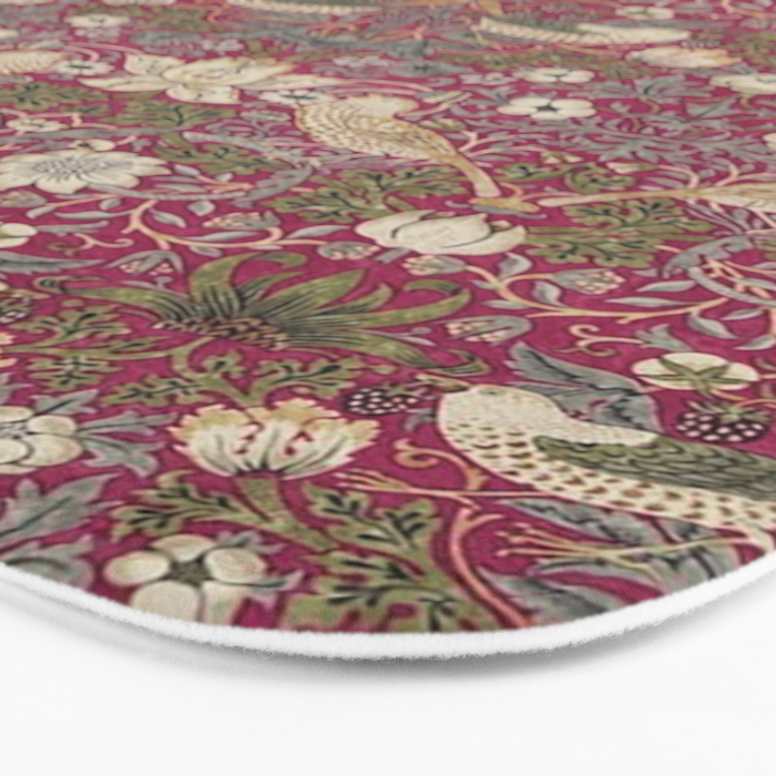 William Morris Strawberry Thief Plum Wine Bath Mat Gallery Image 3