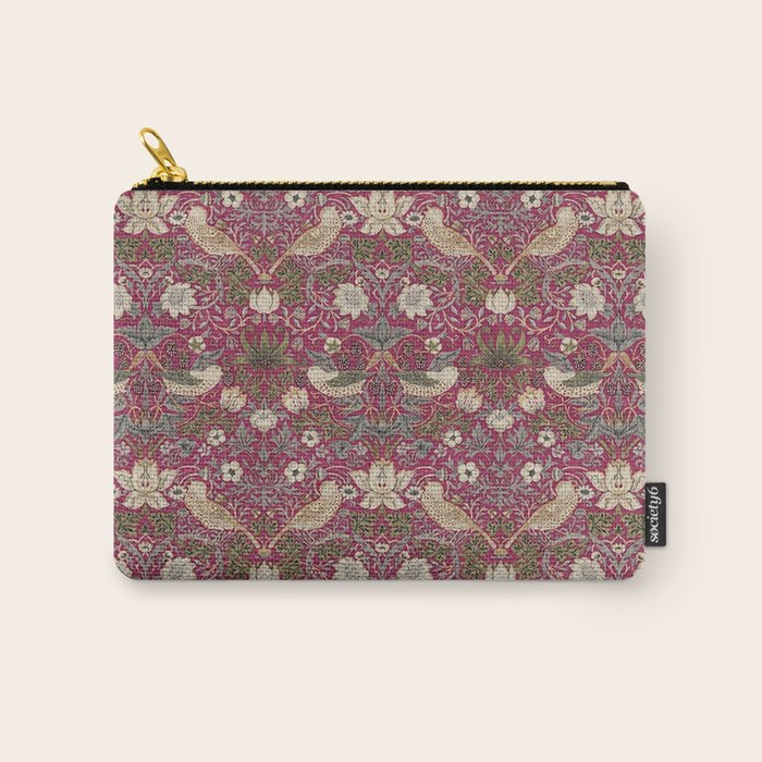 William Morris Strawberry Thief Plum Wine Carry All Pouch Gallery Image 1
