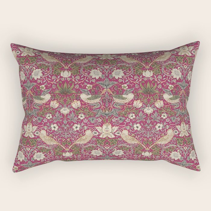 William Morris Strawberry Thief Plum Wine Rectangular Pillow Gallery Image 1