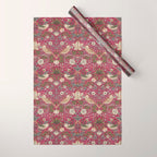 William Morris Strawberry Thief Plum Wine Wrapping Paper Gallery Image 1