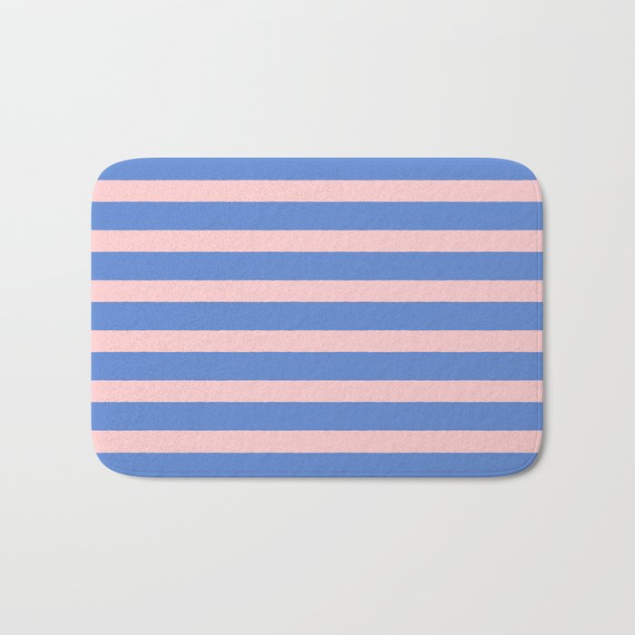 Simple Stripes Pattern - Blue Pink Bath Mat Gallery Image 1