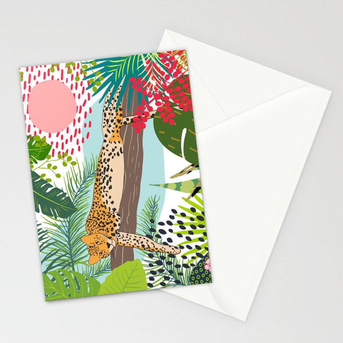 Colorful Jungle Cheetah Print Stationery Card Gallery Image 2