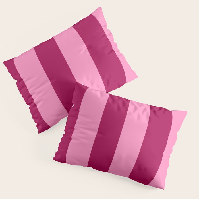 Cherrry red and pink stripes Pillow Sham Gallery Image 3