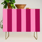 Cherrry red and pink stripes Credenza Gallery Image 1