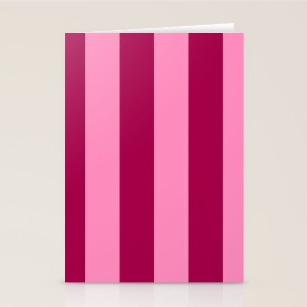 Cherrry red and pink stripes Stationery Card Gallery Image 2
