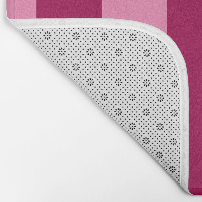 Cherrry red and pink stripes Bath Mat Gallery Image 2