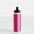 Cherrry red and pink stripes Water Bottle Gallery Image 2