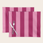Cherrry red and pink stripes Placemat Gallery Image 1