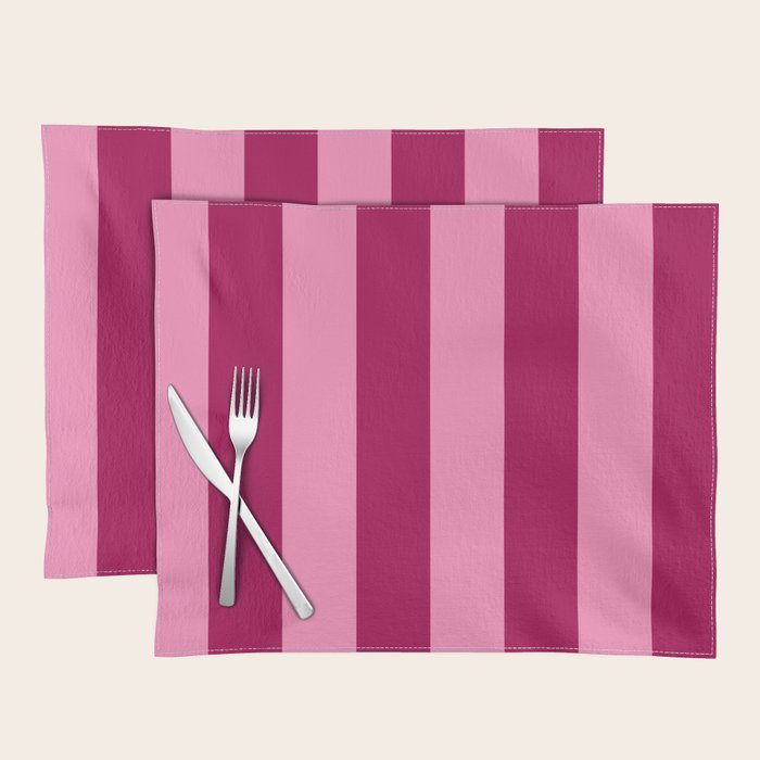 Cherrry red and pink stripes Placemat Gallery Image 1
