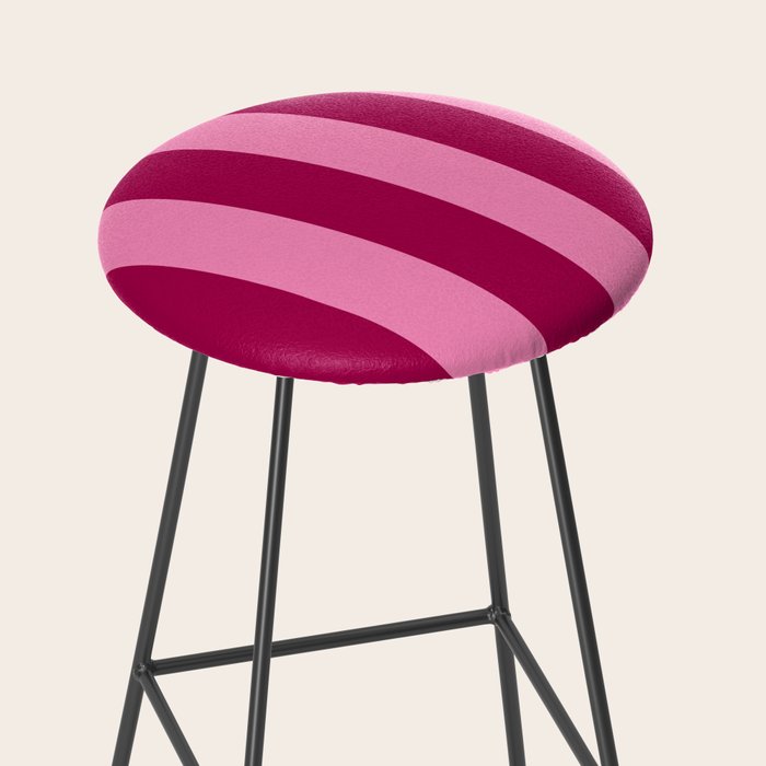 Cherrry red and pink stripes Stool Gallery Image 2