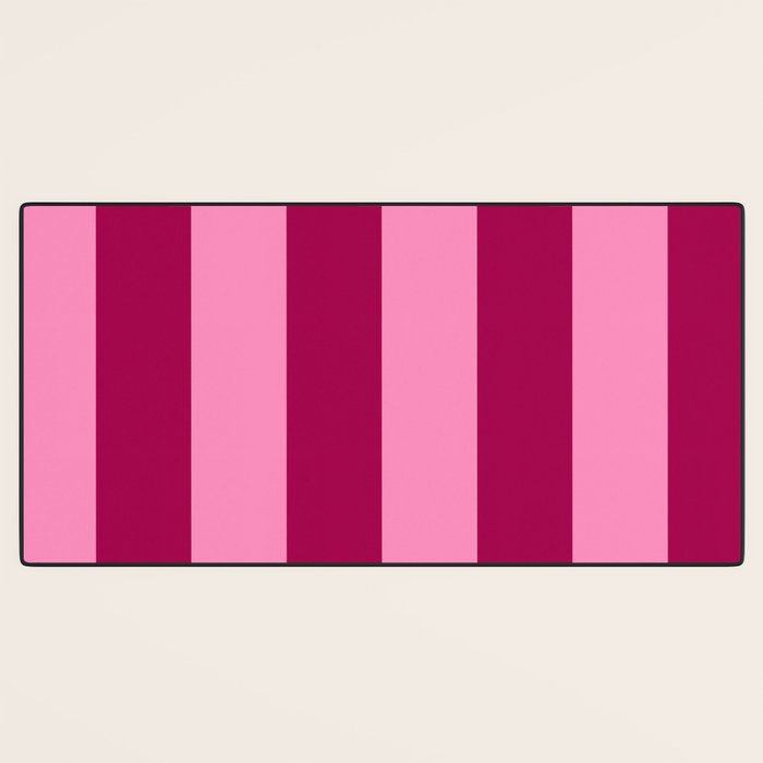 Cherrry red and pink stripes Desk Mat Gallery Image 3