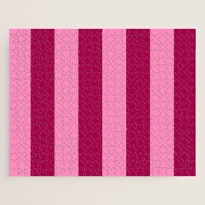 Cherrry red and pink stripes Jigsaw Puzzle Gallery Image 1