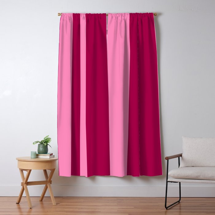 Cherrry red and pink stripes Window Curtain Gallery Image 5