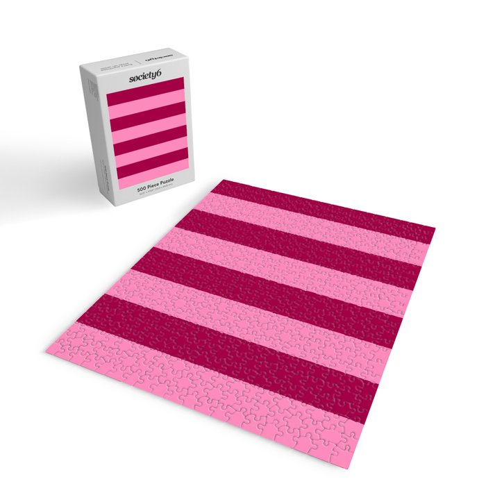 Cherrry red and pink stripes Jigsaw Puzzle Gallery Image 2