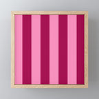 Cherrry red and pink stripes Mini Art Print Gallery Image 1