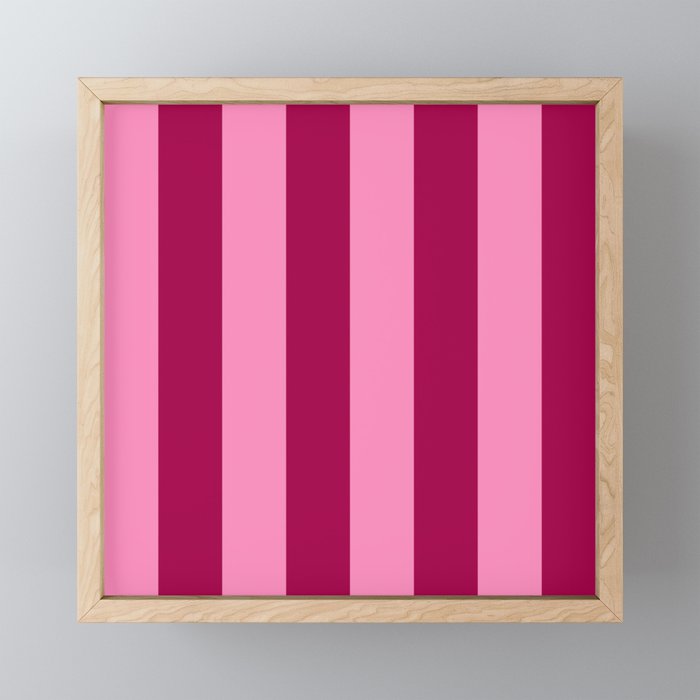 Cherrry red and pink stripes Mini Art Print Gallery Image 1