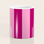 Cherrry red and pink stripes Coffee Mug Gallery Image 4