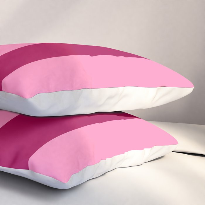 Cherrry red and pink stripes Pillow Sham Gallery Image 3