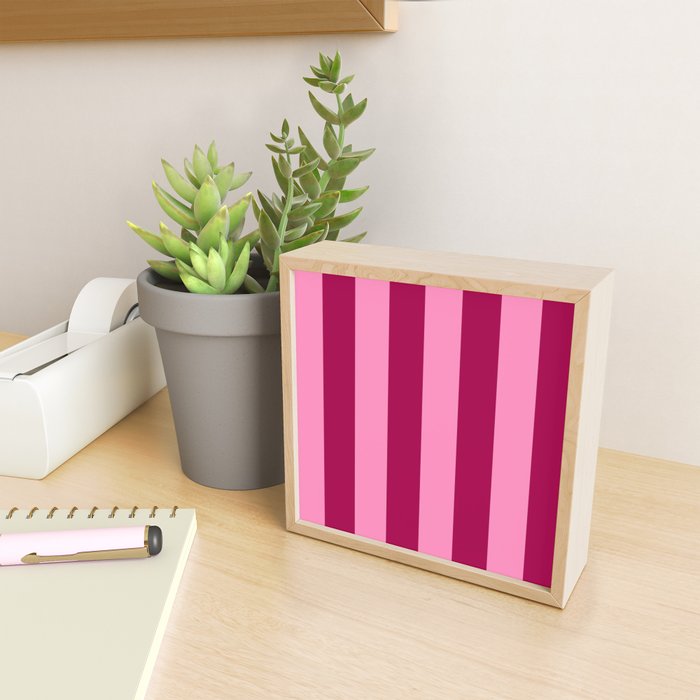 Cherrry red and pink stripes Mini Art Print Gallery Image 2