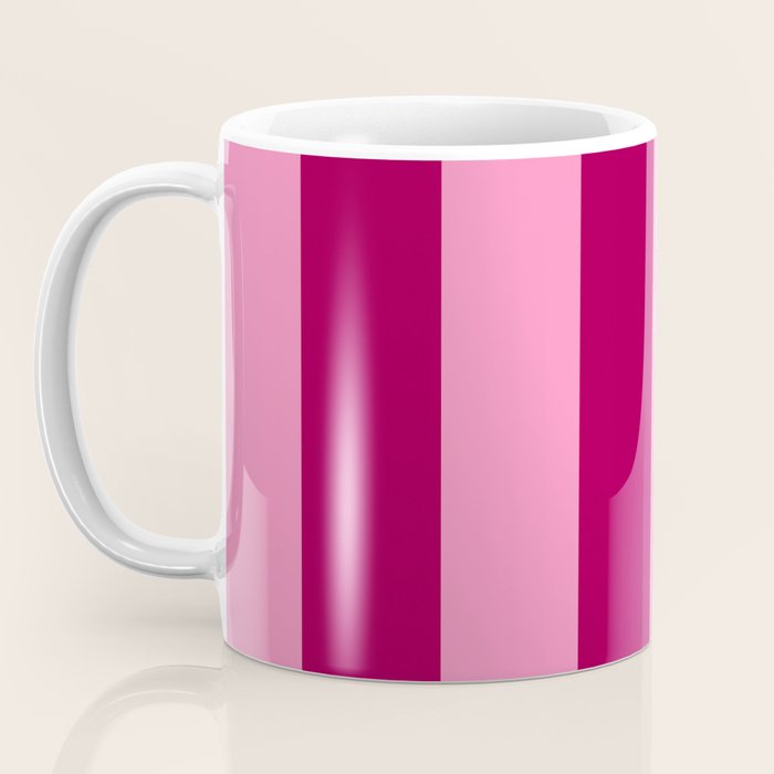 Cherrry red and pink stripes Coffee Mug Gallery Image 3
