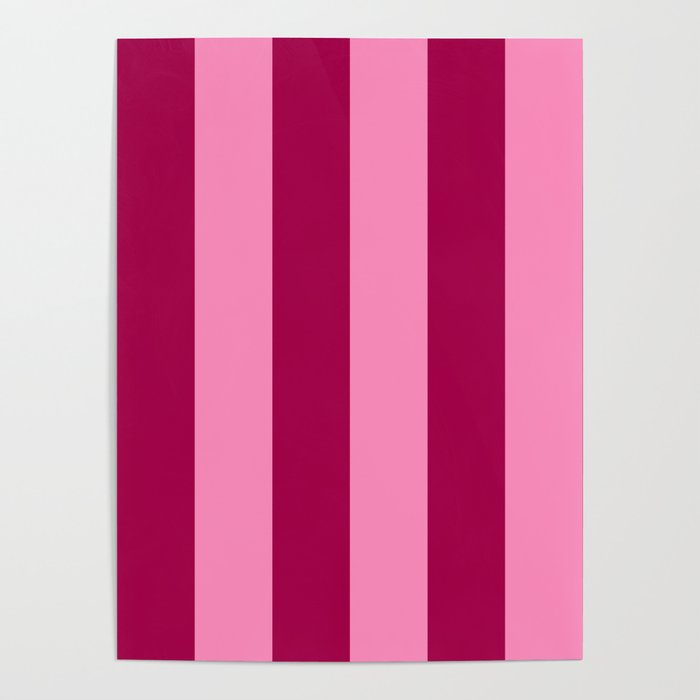 Cherrry red and pink stripes Poster Gallery Image 1