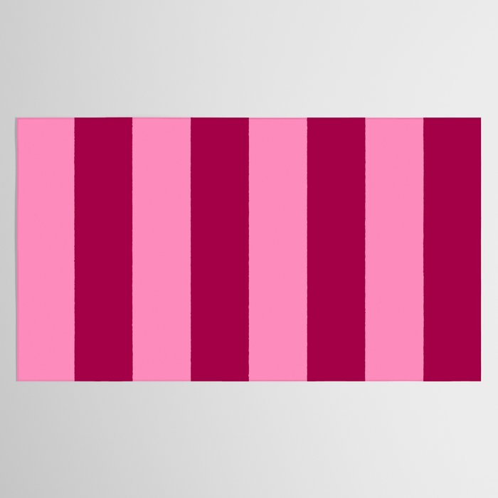 Cherrry red and pink stripes Tablecloth Gallery Image 2
