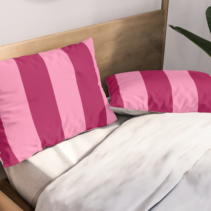 Cherrry red and pink stripes Pillow Sham Gallery Image 2