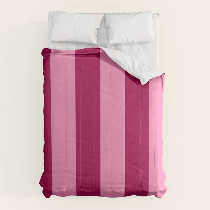 Cherrry red and pink stripes Comforter Gallery Image 6