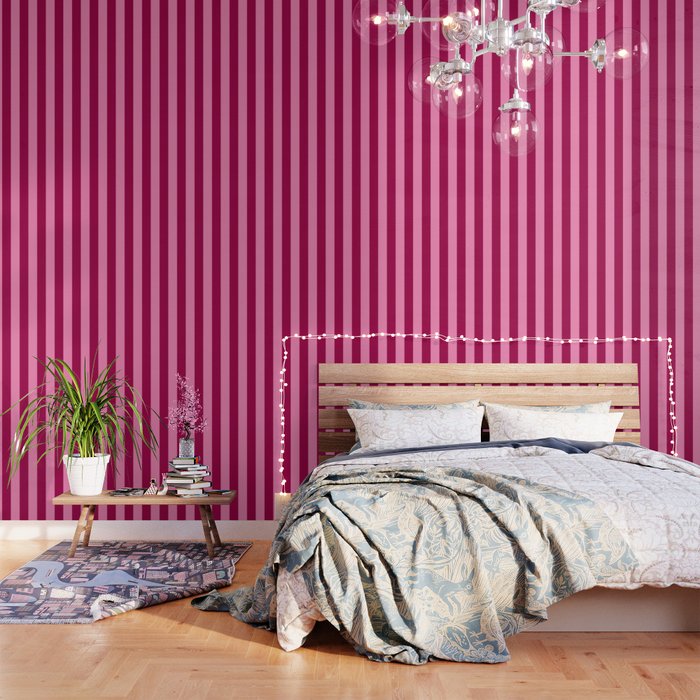 Cherrry red and pink stripes Wallpaper Gallery Image 3