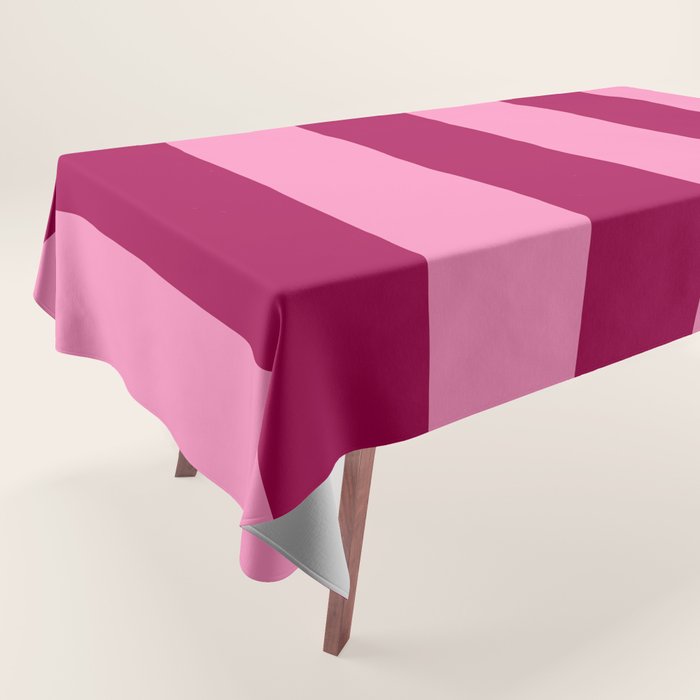 Cherrry red and pink stripes Tablecloth Gallery Image 1