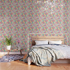 Hand painted pink lavender lilac teal watercolor elegant floral Wallpaper Gallery Image 3