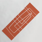 Burnt Orange White Line Art Minimalist Orange Artwork Yoga Mat Gallery Image 1