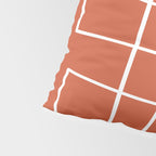 Burnt Orange White Line Art Minimalist Orange Artwork Pillow Sham Gallery Image 4