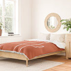 Burnt Orange White Line Art Minimalist Orange Artwork Duvet Cover Gallery Image 2