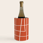 Burnt Orange White Line Art Minimalist Orange Artwork Wine Chiller Gallery Image 1