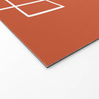 Burnt Orange White Line Art Minimalist Orange Artwork Welcome Mat Gallery Image 2