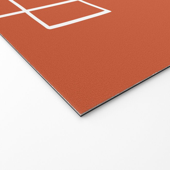Burnt Orange White Line Art Minimalist Orange Artwork Welcome Mat Gallery Image 2