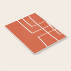 Burnt Orange White Line Art Minimalist Orange Artwork Notebook Gallery Image 3