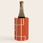 Burnt Orange White Line Art Minimalist Orange Artwork Wine Chiller Gallery Image 3